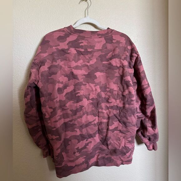lululemon Perfectly Oversized Crew Sweatshirt Sz 8 Camo Brier Rose - Picture 3 of 5